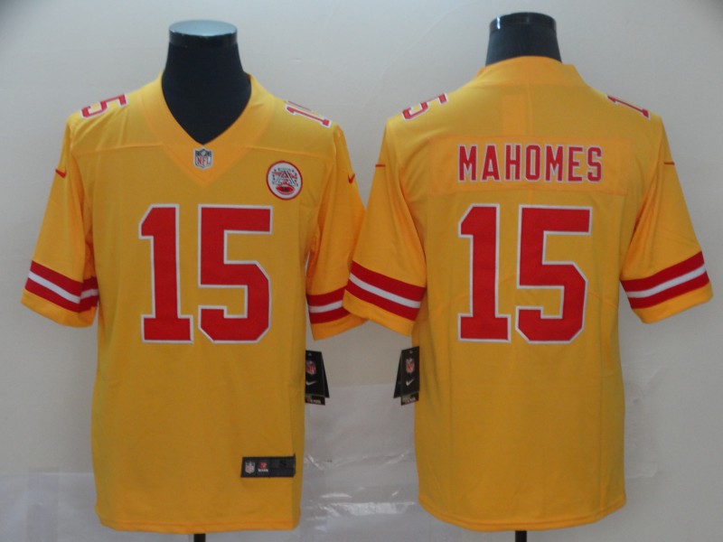Men's Kansas City Chiefs Patrick Mahomes Yellow Jersey